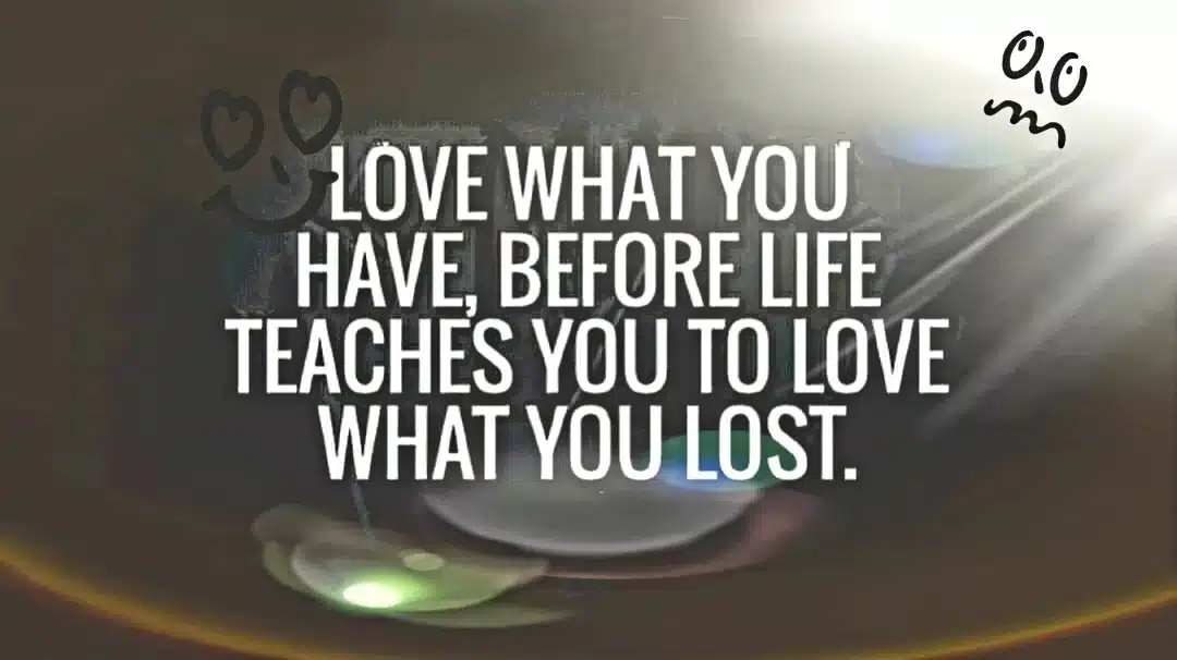 Love What You Have Before Life Teaches You to Love – tymoff
